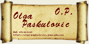 Olga Paskulović vizit kartica